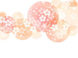 ふんわり浮かぶ桜の玉模様のイラスト